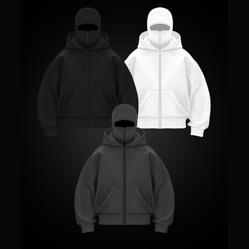 Zip Up Face Mask Hoodie