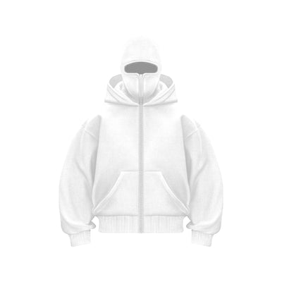 Zip Up Face Mask Hoodie